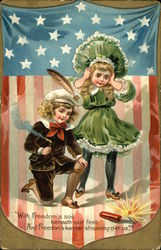 With Freedom's Soil Beneath Our Feet, And Freedom's Banner Streaming O'er Us Postcard