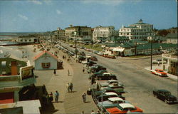 Boardwalk and Beach Front Hotels Cape May, NJ Postcard Postcard