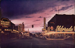 Looking Down Fremont Street Las Vegas, NV Postcard Postcard