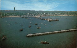 Aerial View Blessing of the Fishing Fleet Cape Cod, MA Postcard Postcard