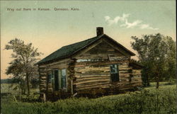 Log Cabin Geneseo, KS Postcard Postcard