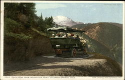 Pike's Peak from Inspiration Point Colorado Springs, CO Postcard Postcard