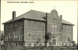 Brick Edifice Of The Public School Texhoma, OK Postcard Postcard