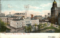 City Hall and World Building New York, NY Postcard Postcard