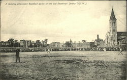 Sunday Afternoon Baseball Game in the Old Reservoir Jersey City, NJ Postcard Postcard