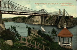 Bridge and Falls Saint John, NB Canada New Brunswick Postcard Postcard