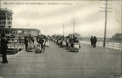 Rolling Chairs on Boardwalk Atlantic City, NJ Postcard Postcard