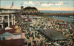 Ordinary Crowd at the Beach Postcard