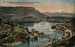 Gold Ray Dam showing Table Mountains and Rogue River Jackson, OR Postcard Postcard