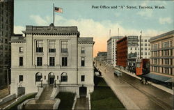 Post Office and "A" Street Postcard