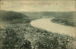 Ohio River and Bird's Eye View of Town Vanceburg, KY Postcard Postcard