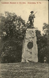 Confederate Monument in City Park Parkersburg, WV Postcard Postcard