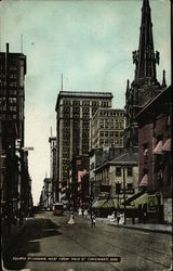 Fourth Street Looking West from Main Street Cincinnati, OH Postcard Postcard