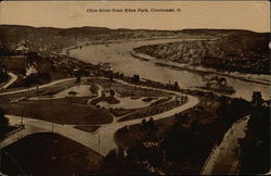 Ohio River from Eden Park Cincinnati, OH Postcard Postcard