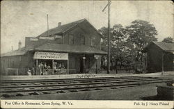 Post Office & Restaurant Green Spring, WV Postcard Postcard