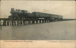 Train Crossing Galveston Bay Bridge Texas Postcard Postcard