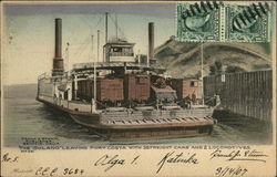 The Solano Leaving Port Costa with 38 Freight Cars and 2 Locomotives Postcard