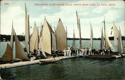 Dellwood Club House Dock, White Bear Lake St. Paul, MN Postcard Postcard