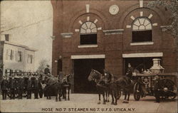 Hose No.7 Steamer No.7 U.F.D Utica, NY Postcard Postcard