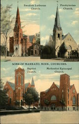 Some of Mankato, Minn., Churches Postcard