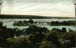 Hudson River, Melus' Island, Saugerties Lighthouse Postcard