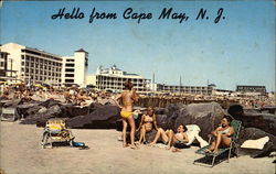 Beach and Hotels Postcard