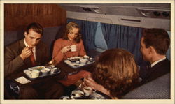 Dinner aboard a United flight Postcard