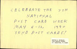 Braille - Celebrate the 7th National Post Card Week May 6-12 1990, Send Post Cards! Post Card Clubs & Collecting Postcard Postcard