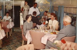 Smartly Appointed Main Dining Room on the Domeliner "City of Portland" Trains, Railroad Postcard Postcard