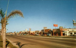 View Down Main Street Costa Mesa, CA Postcard Postcard