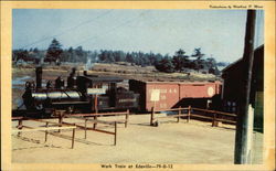 Work Train at Edaville Railroad Carver, MA Postcard Postcard