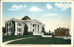 The Library and Balentine Hall, University of Maine Postcard