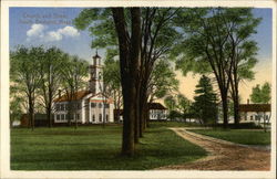 Church and Street, South Amherst, Mass Postcard