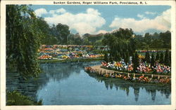 Sunken Gardens, Roger Williams Park Providence, RI Postcard Postcard