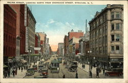 Salina Street, Looking North from Onondago Street Postcard