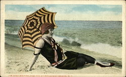 I'm Just Waiting For You at Rockaway Beach New York Postcard Postcard