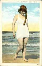 Waiting for You in Florida Swimsuits & Pinup Postcard Postcard