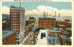 Bird's Eye View from City Hall Providence, RI Postcard Postcard