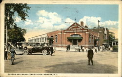 Hudson and Manhattan Station Newark, NJ Postcard Postcard