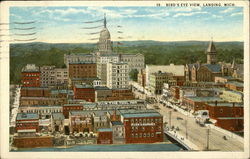 Bird's Eye View of Town East Lansing, MI Postcard Postcard