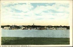 View Along The Waterfront Bristol, RI Postcard Postcard