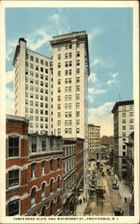 Turks Head Building and Weybosset Street Postcard