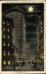 Turks Head Building and Westminster Street by Night Postcard