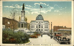 City Hall and Soldiers' Monument Postcard