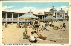 Sun Bathing, Newport Beach Rhode Island Postcard Postcard