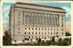 New Masonic Temple and Auditorium Postcard