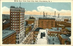 Birds Eye View From City Hall, Providence, R. I Rhode Island Postcard Postcard