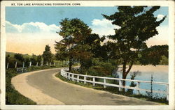 Mt. Tom Lake Approaching Torrington, Conn Postcard