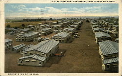 U.S. National Army Cantonment, Camp Devens, Bird's-Eye View of the Camp Ayer, MA Postcard Postcard