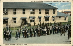 U.S. National Army Cantonment, Camp Devens, Future Soldiers Arriving at Camp Ayer, MA Postcard Postcard